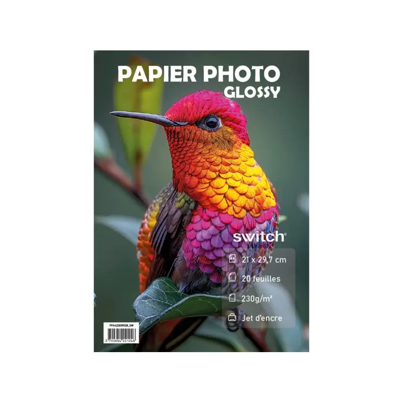 Papier photo brillant A4 230 g, 20 feuilles · Switch