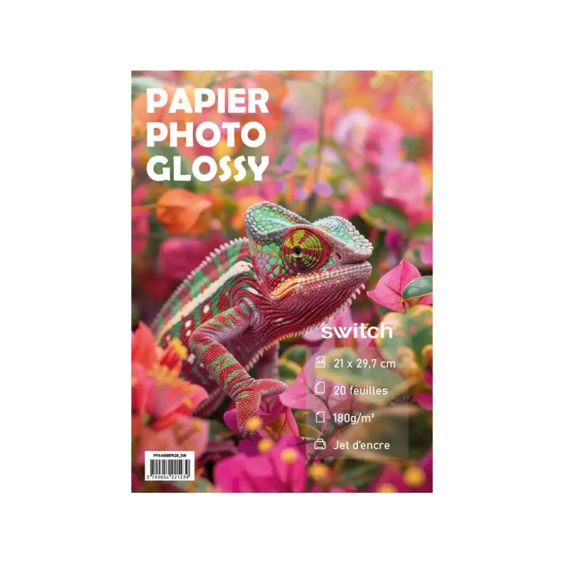 Papier photo brillant A4 180 g, 20 feuilles · Switch