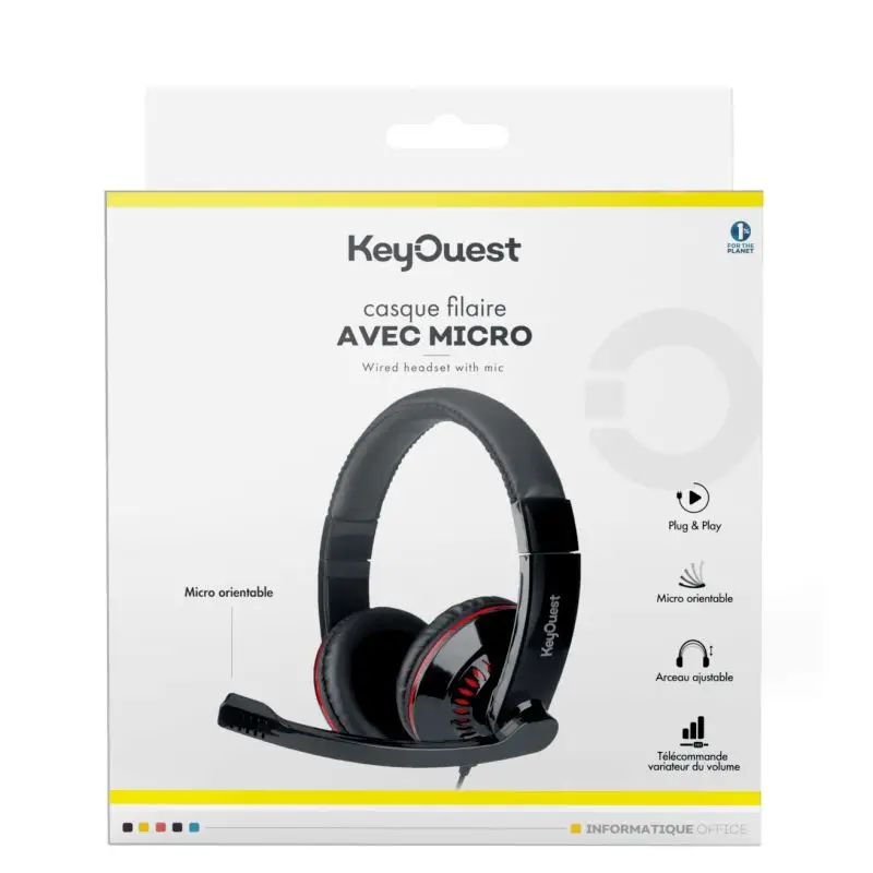 Key Ouest Casque Filaire Avec Micro