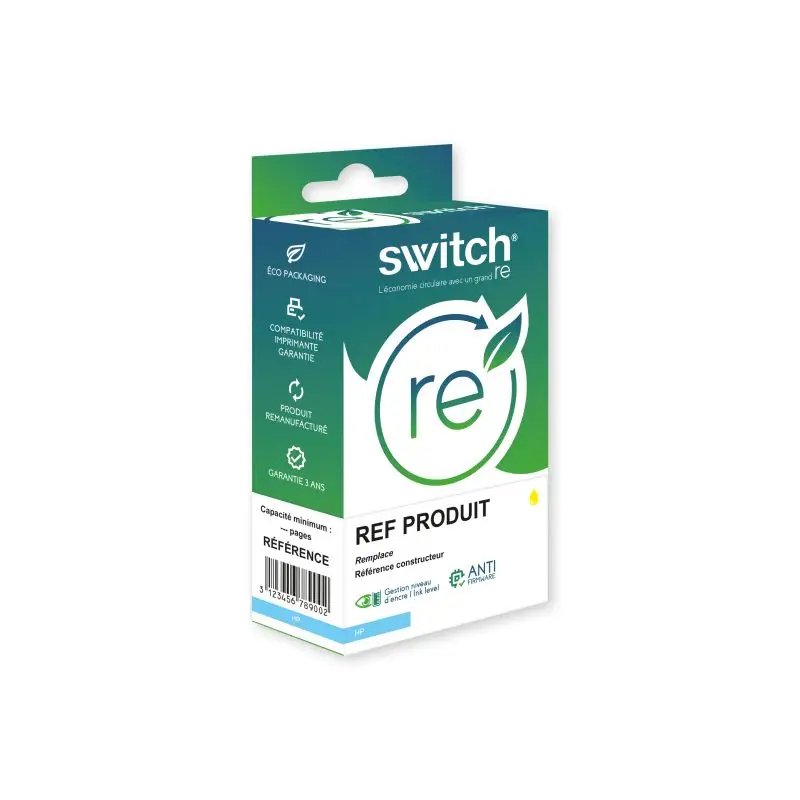 HP 912XL Cartouche Jaune remanufacturé équivalent à 3YL83AE · Switch
