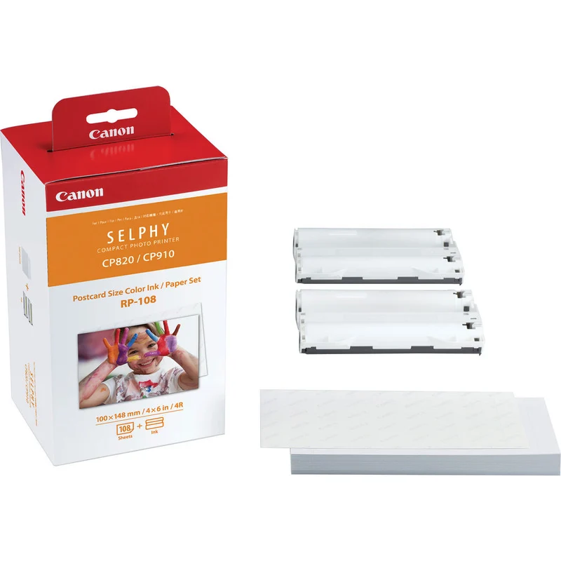 Ensemble Papier et Encre de Couleur RP-108 (4x6po, 108 Feuilles)