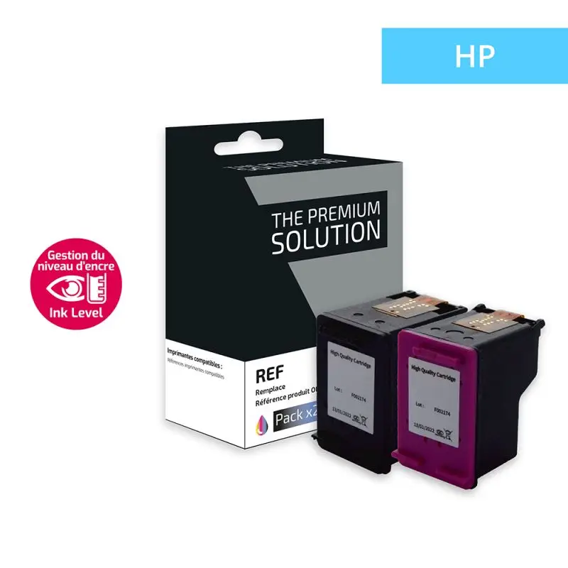 HP 652XL Cartouche Pack 4 Couleurs remanufacturé équivalent à F6V25AE, F6V24AE
