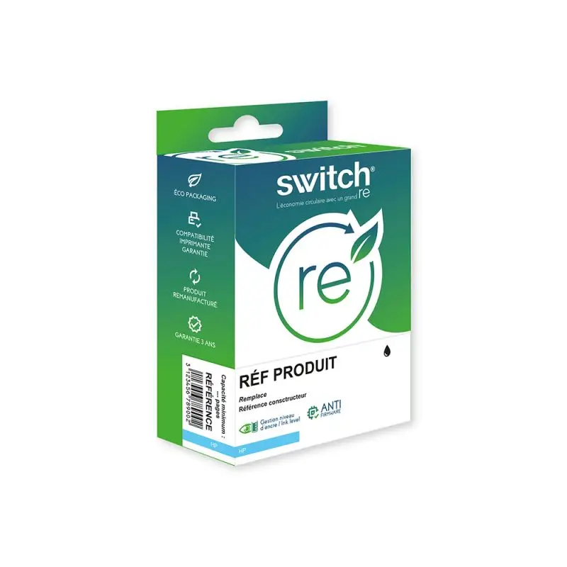 HP 650XL Cartouche Noir remanufacturé équivalent à CZ101AE · Switch RE