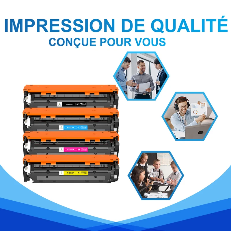 Multipack HP 128A CMYK Toners compatibles | CE320A CE321A CE322A CE323A