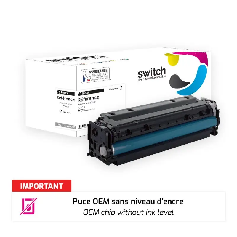 HP 207A Toner Noir compatible puce OEM équivalent à W2210A · Switch