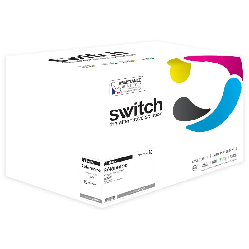 HP 207A Toner Pack 4 Couleurs compatible puce OEM équivalent à W2210A, W2211A, W2212A · Switch