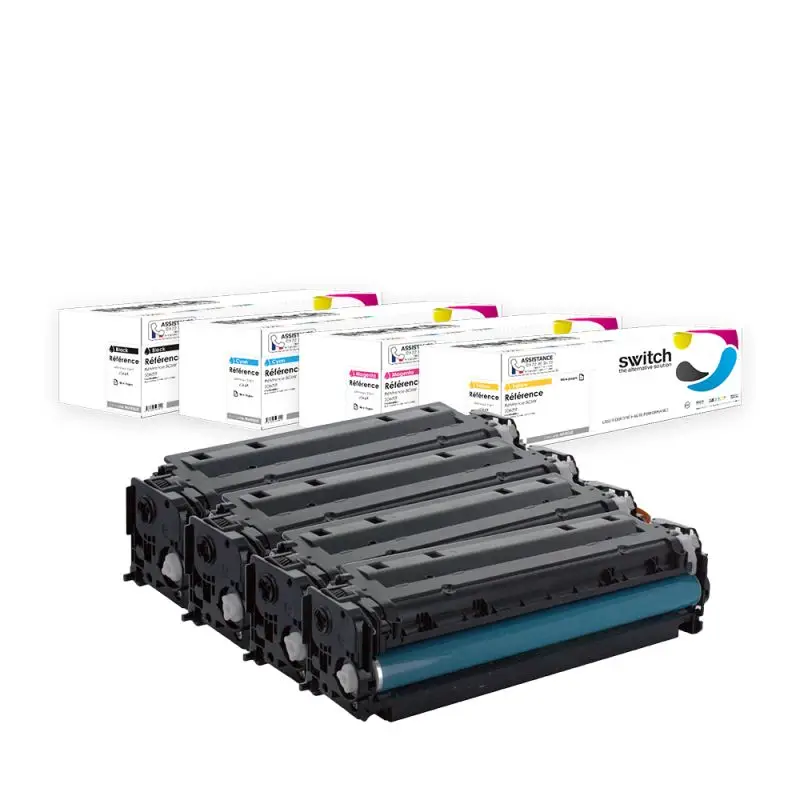HP 207A Toner Pack 4 Couleurs compatible équivalent à W2210A, W2211A, W2212A · Switch