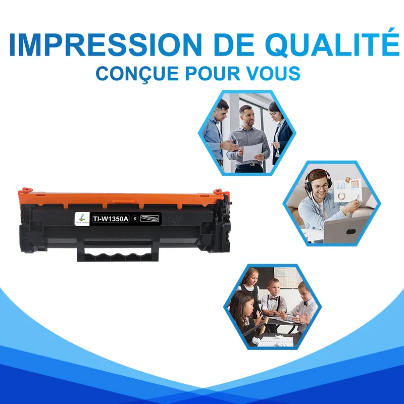 HP 135A Multipack de Toners Noir Compatibles W1350A avec puce
