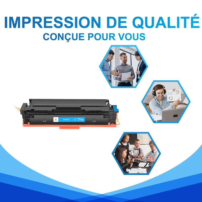 HP 216A Cartouche de Toner Cyan Compatible W2411A | Sans Puce