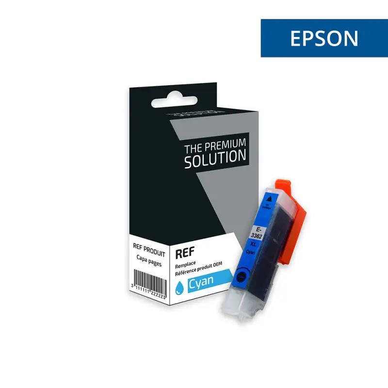 Epson 33XL Orange Cartouche Cyan compatible équivalent à C13T33624012