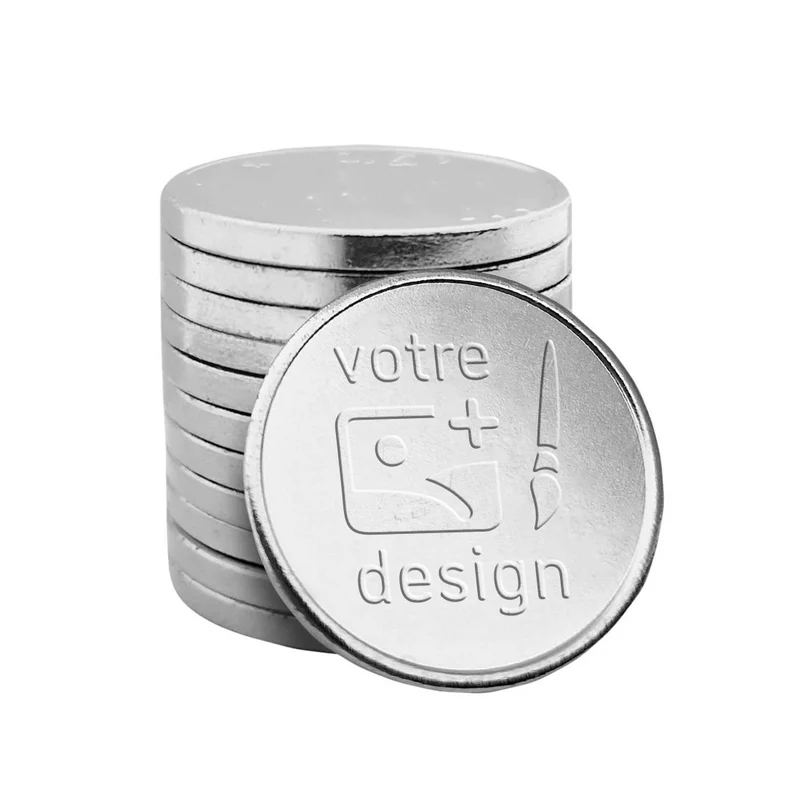 Jetons personnalisés pour monnayeur acier nickelé format 1,00 € - 1000 pièces