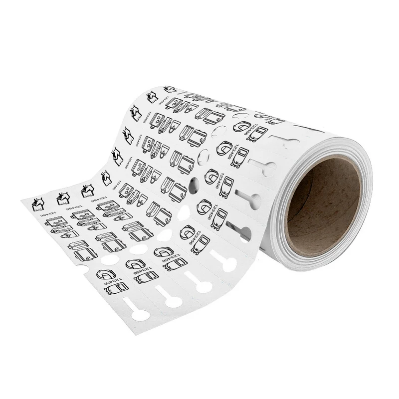 Étiquettes bagages plastique - 250 x 25 mm - 500 étiquettes sur rouleau