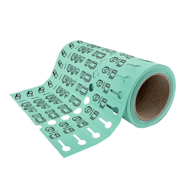 Étiquettes bagages plastique - 250 x 25 mm - 500 étiquettes sur rouleau