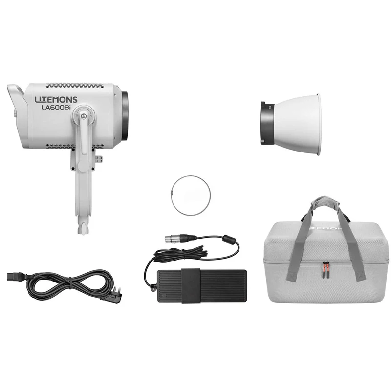 Lumière LED Litemons LA600Bi Bicolore avec Sac de Transport (Blanc)