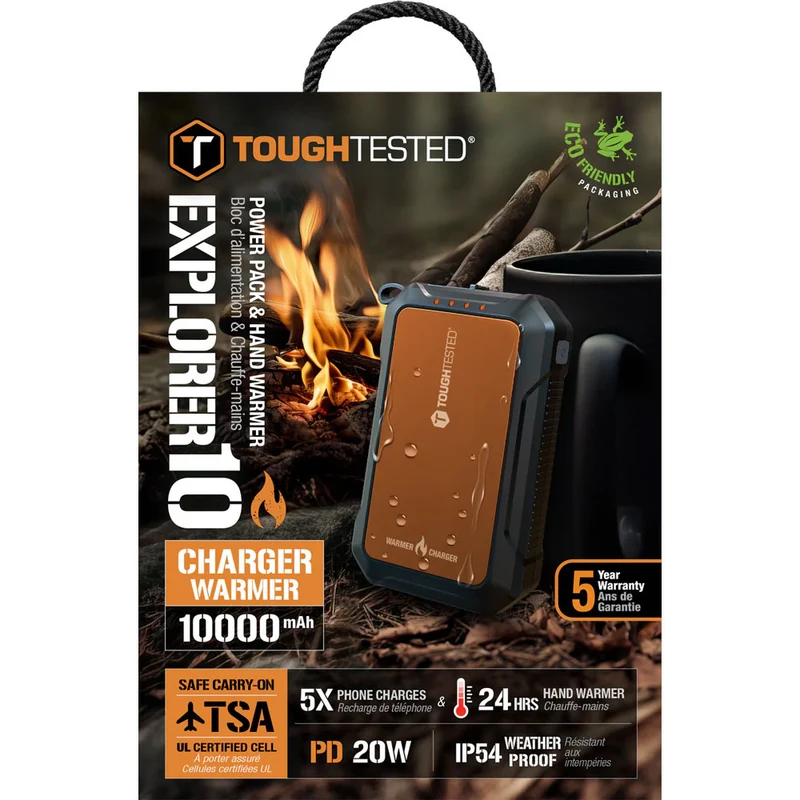 Chargeur Portable & Chauffe-mains Explorer 10 10,000 mAh 20w PD USB-C/USB-A