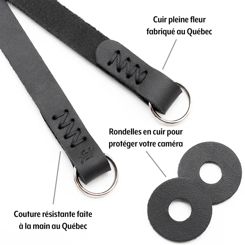 Courroie F5 de longeur 47po (M-L/Cuir Noir)
