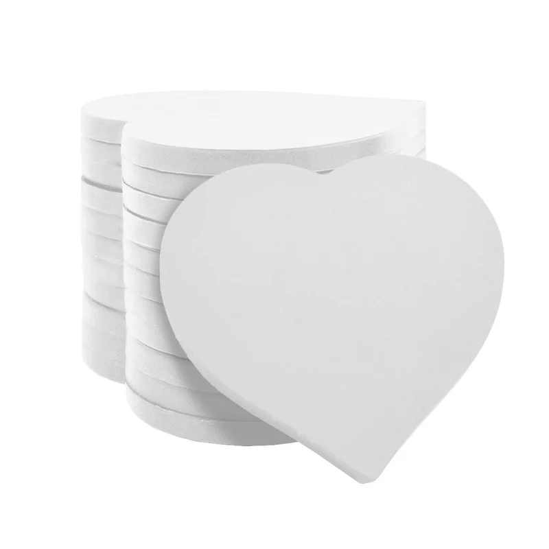 Jetons vierges cœur - 40 x 40 mm - 100 pièces