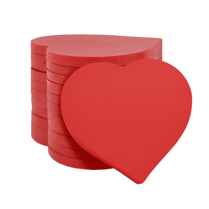 Jetons vierges cœur - 40 x 40 mm - 100 pièces