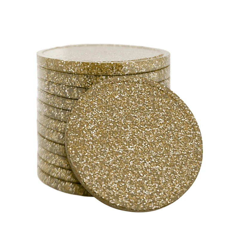 Jetons pailletés vierges Ø29 mm - 100 pièces