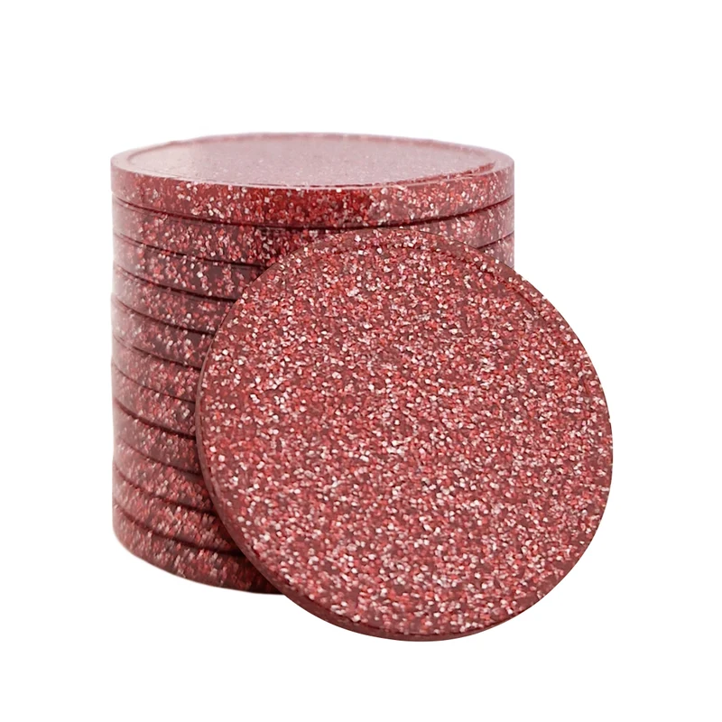 Jetons pailletés vierges Ø29 mm - 100 pièces