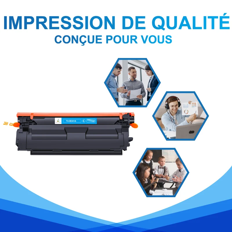 HP 651A CE341A Toner Compatible Cyan