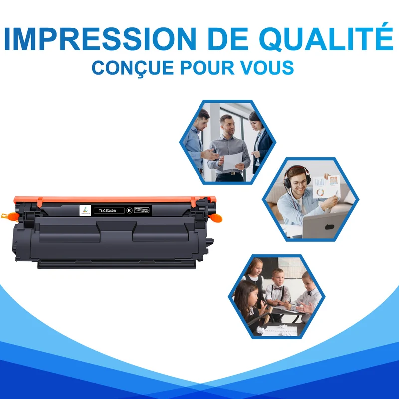HP 651A CE340A Toner Compatible Noir