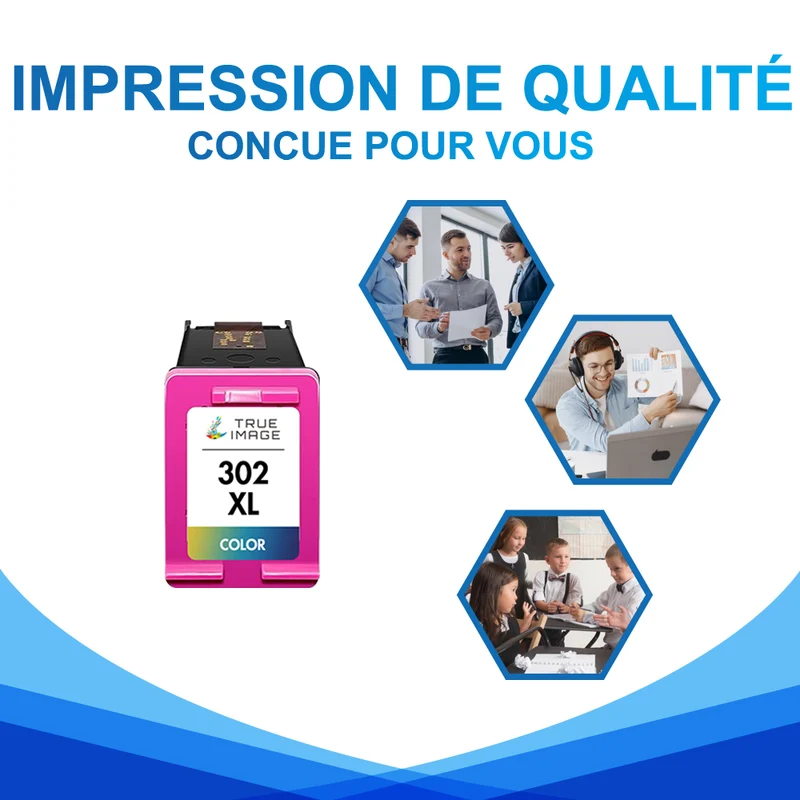 Compatible HP 302 302XL (F6U67AE) Couleur Cartouche d'encre