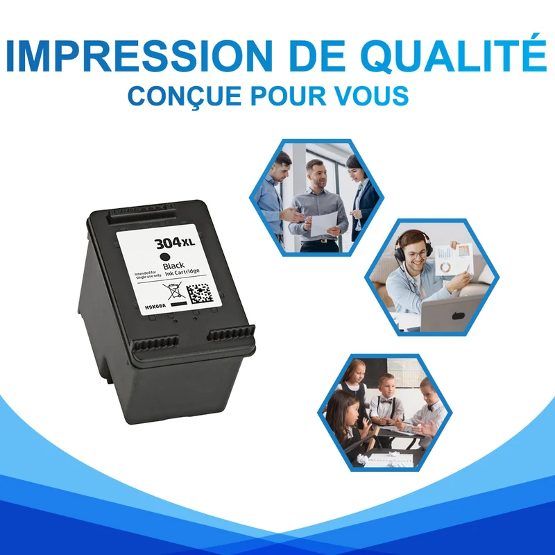 Compatible HP 304 304XL (N9K08AE) Noir Cartouche d'encre