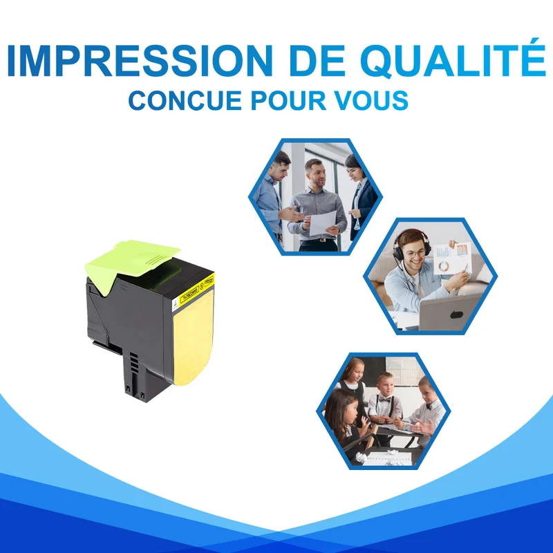 Compatible Lexmark 70C2HY0 702HY Toner Jaune 3000 pages