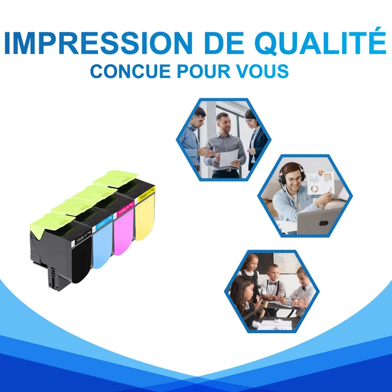 Pack 4 Toners Compatibles Lexmark CS310dn, CS410dn, CS510de | 70C2HK0/C0/M0/Y0