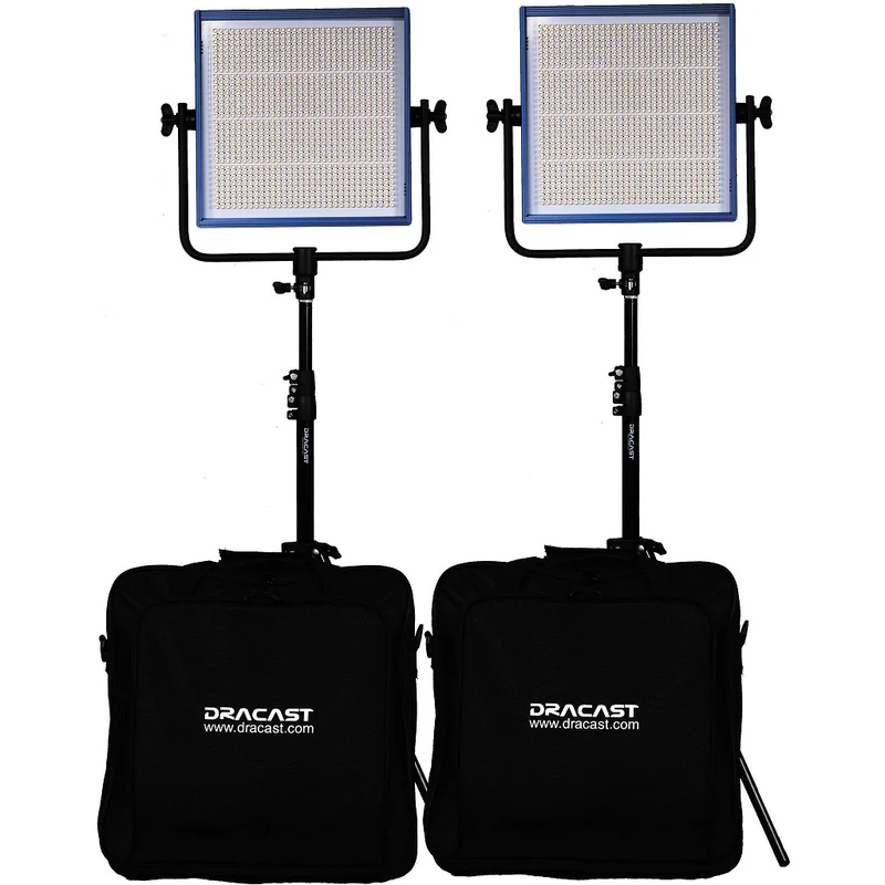 Dracast LED1000 Pro Ensemble de 2 Lumières du Jour LED avec Monture V pour Pile et Trépieds (5600K)