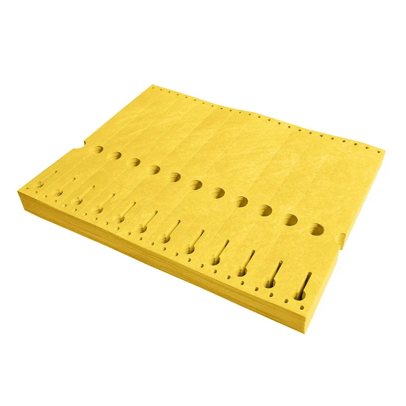 Étiquettes à boucle Tyvek pliées zigzag - 220 x 25,4 mm- pour imprimante matricielle - 1000 étiquettes
