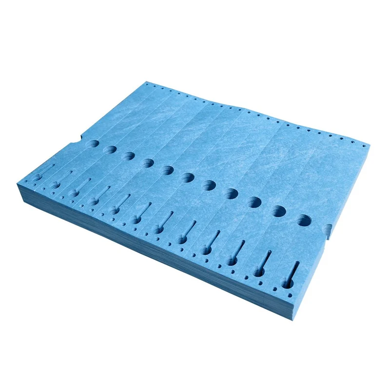 Étiquettes à boucle Tyvek pliées zigzag - 220 x 25,4 mm- pour imprimante matricielle - 1000 étiquettes