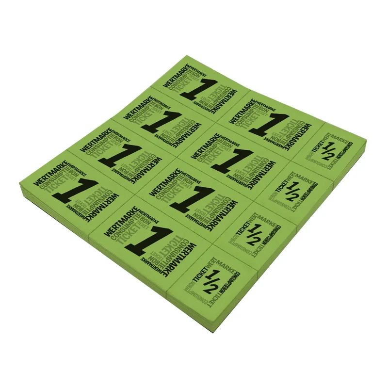 Carnet de tickets avec un et un demi-ticket - 10 consommations - 50 tickets