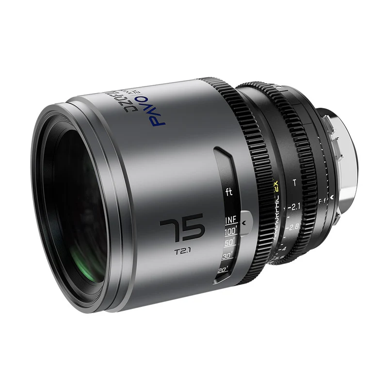 Pavo 75mm T2.1 2X Anamorphique PL/EF (Revêtement Bleu)