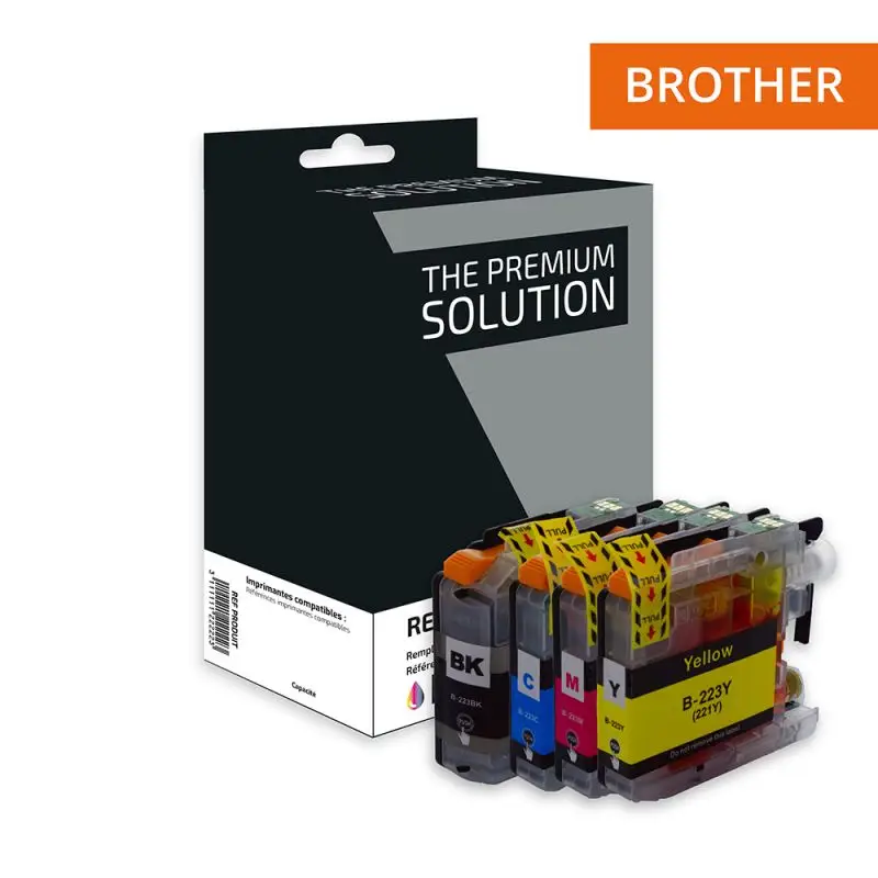 Brother 223 Cartouche Pack 4 Couleurs compatible équivalent à LC223