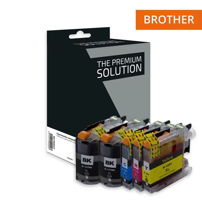 Brother 125/127 Cartouche Pack 4 Couleurs compatible équivalent à LC125, 127