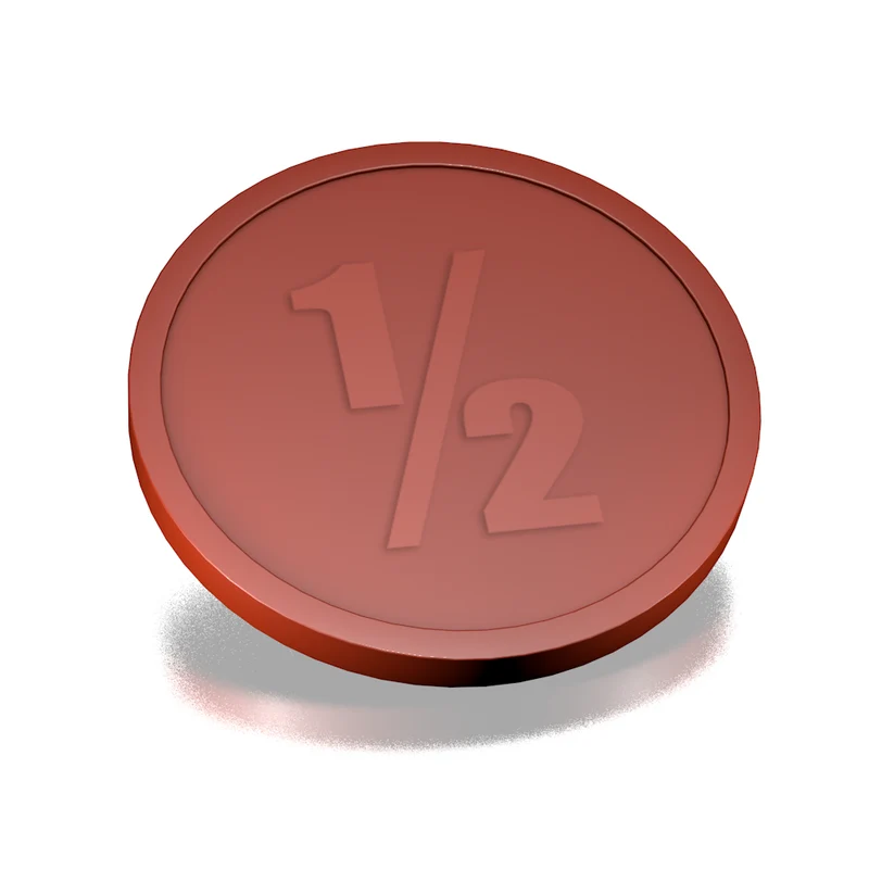 Jetons pour buvette 1/2 - Ø29 mm - 250 pièces