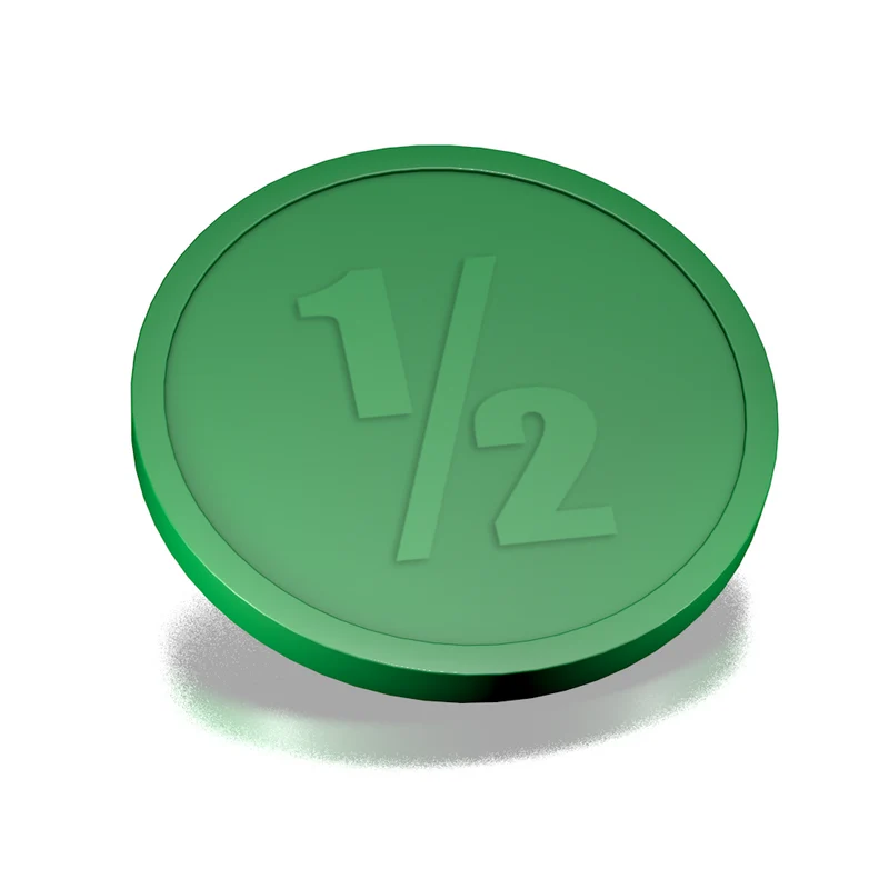 Jetons pour buvette 1/2 - Ø29 mm - 250 pièces