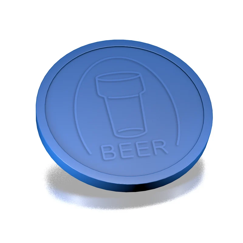 Jetons pour buvette verre de bière en relief - Ø29 mm - 250 pièces