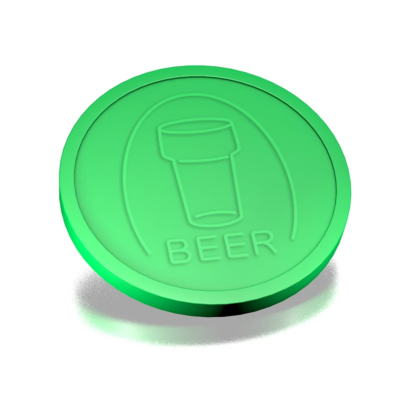 Jetons pour buvette verre de bière en relief - Ø29 mm - 250 pièces