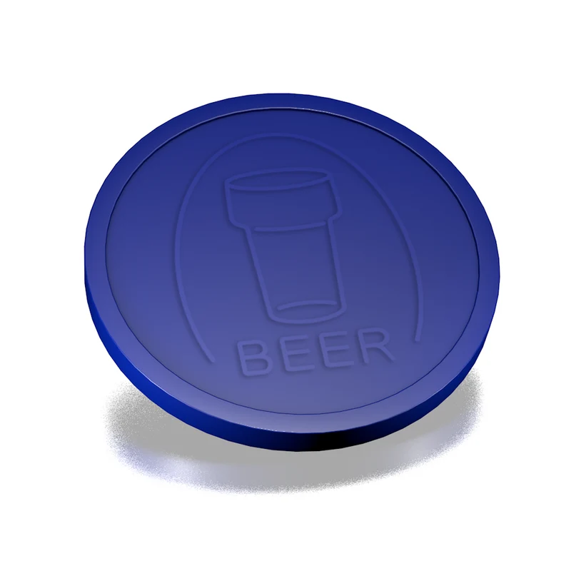 Jetons pour buvette verre de bière en relief - Ø29 mm - 250 pièces