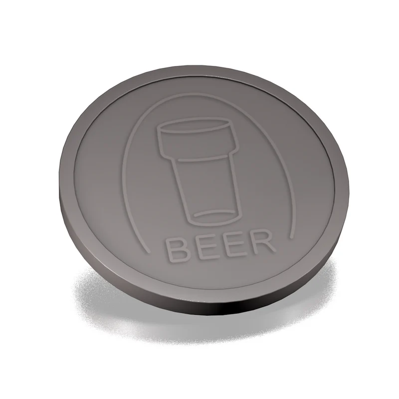 Jetons pour buvette verre de bière en relief - Ø29 mm - 250 pièces