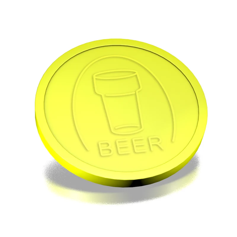 Jetons pour buvette verre de bière en relief - Ø29 mm - 250 pièces
