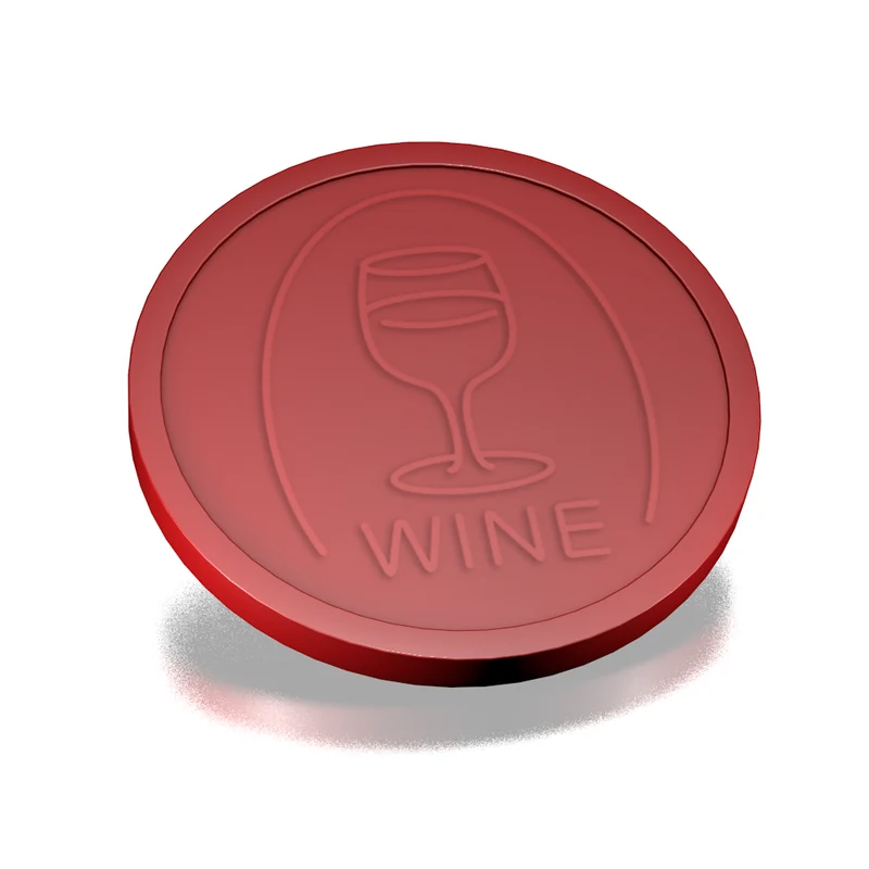 Jetons pour buvette verre de vin en relief - Ø29 mm - 250 pièces