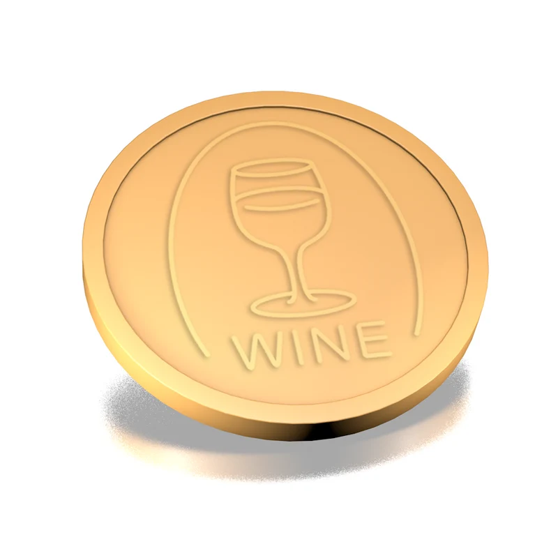 Jetons pour buvette verre de vin en relief - Ø29 mm - 250 pièces