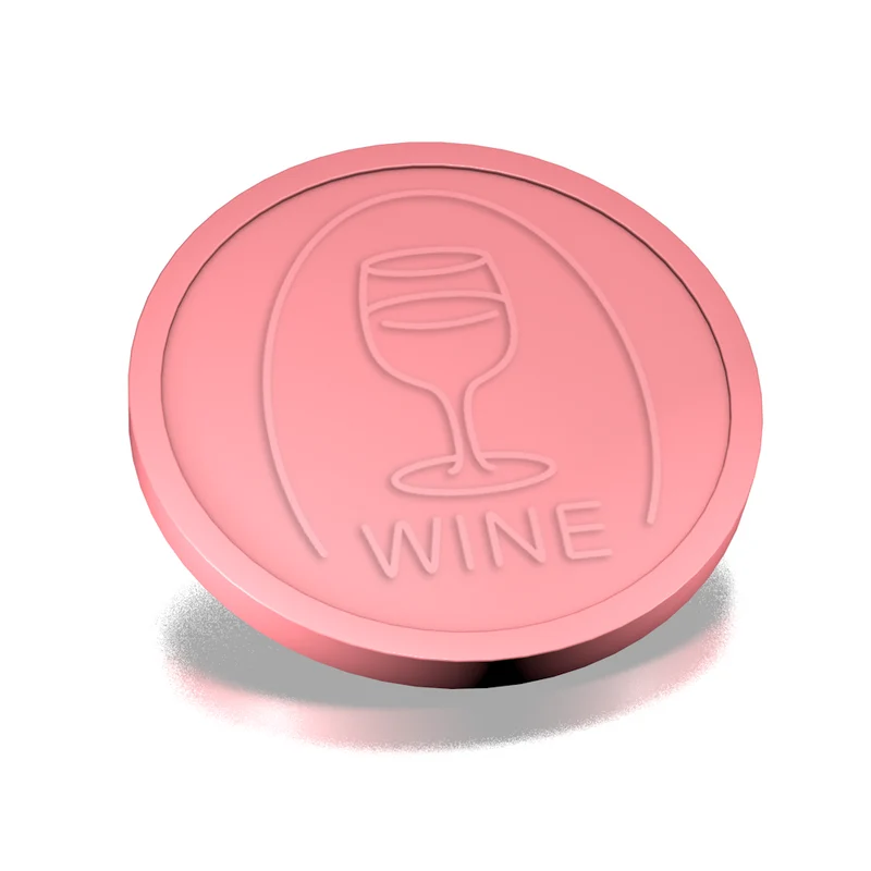 Jetons pour buvette verre de vin en relief - Ø29 mm - 250 pièces