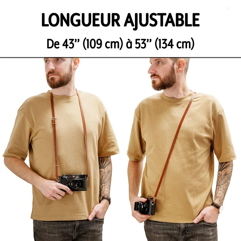 Courroie F5.6 43’’ à 53'' (Cuir Brun)