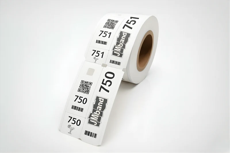 Tickets thermiques en 3 parties (1000 pièces) en rouleau