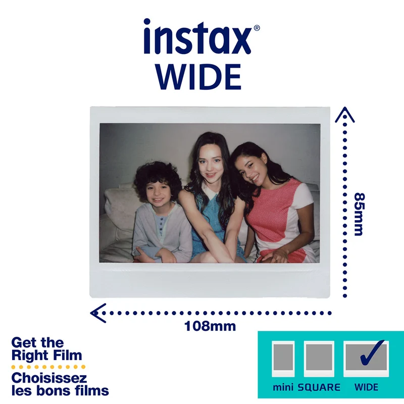 Film Instantané Instax Wide Métallique brossé (10 Feuilles)
